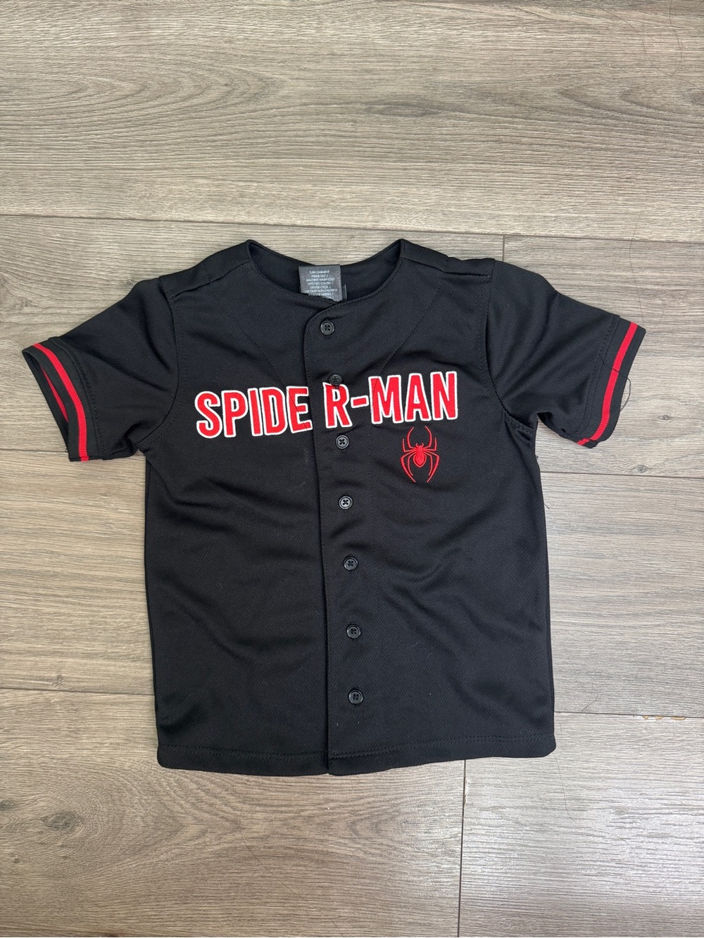 Marvel Black & Red Spider-Man Button-Front Kids Shirt